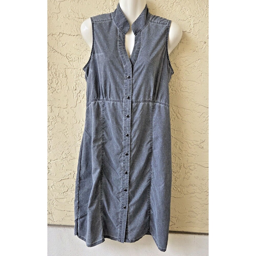 VTG Womens Woolrich Sleeveless Nylon Snap Front Dress MED Active Check Ripstop